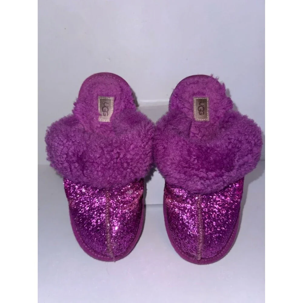 UGG Kids purple Sparkle Clog Slippers